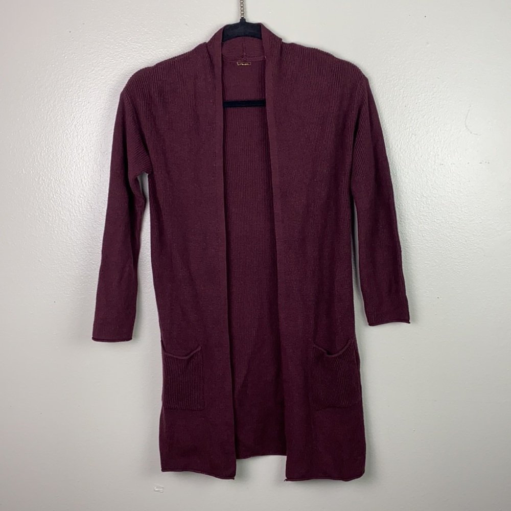T Tahari | Bourgogne Purple Cardigan Sweater XXS